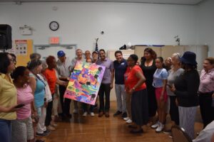 Ritchie Torres Instagram - I paid a visit to a senior center in the Northeast Bronx. 

The seniors there drew me a wonderful piece of art, which I plan to hang in my office.