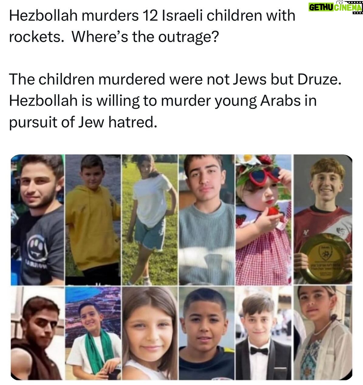 Ritchie Torres - 9.4K Likes - Hezbollah murders 12 Israeli children with rockets. Where’s the outrage?
The children murdered were not Jews but Druze. Hezbollah is willing to murder young Arabs in pursuit of Jew hatred.