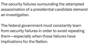 Ritchie Torres Instagram - The security failures surrounding the attempted assassination of a presidential candidate demand an investigation.

The federal government must constantly learn from security failures in order to avoid repeating them—especially when those failures have implications for the Nation.