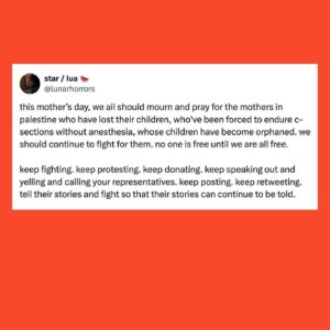 River Butcher Instagram - the only thing i can think of this mother’s day is: end genocide, end capitalism