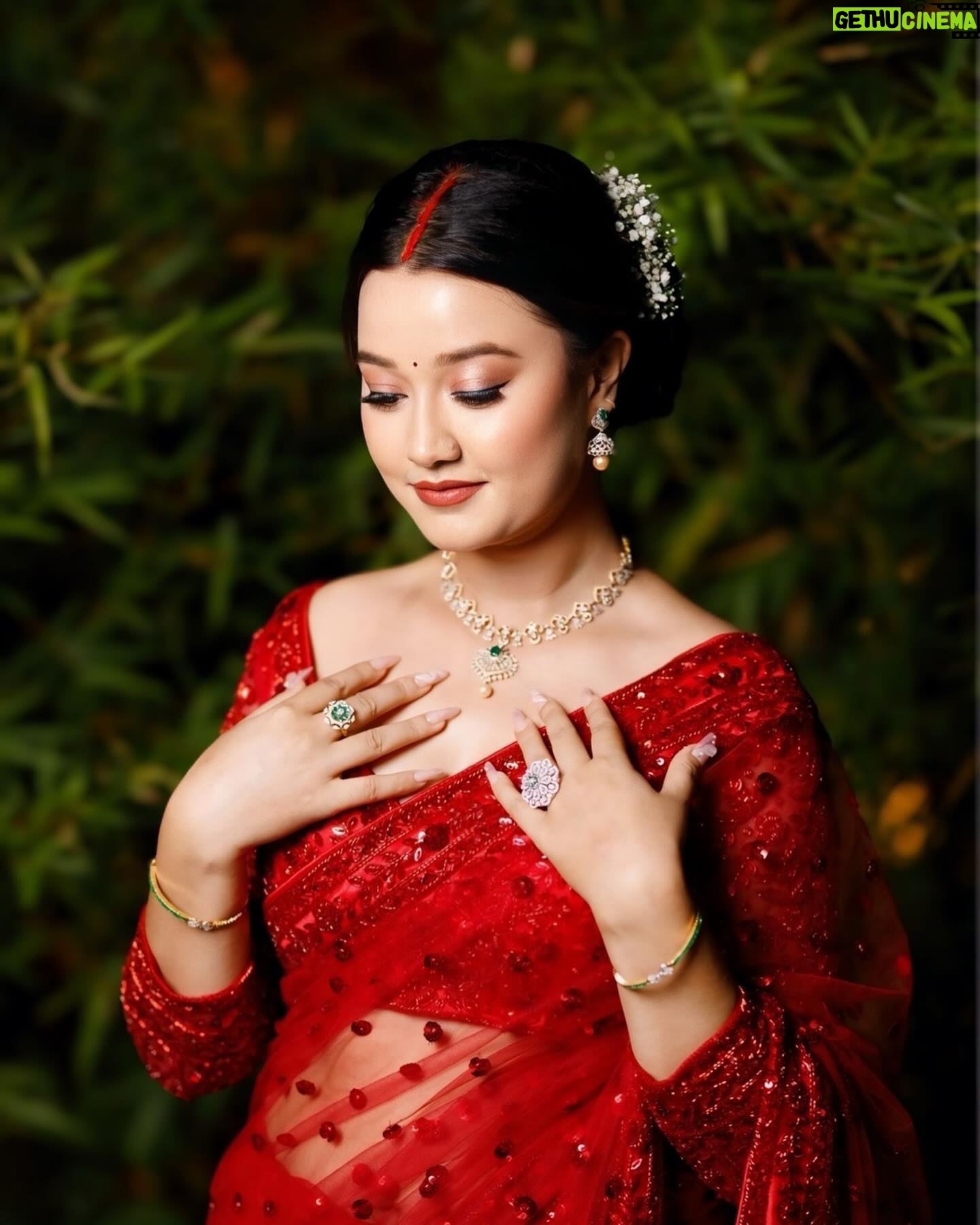Riyasha Dahal - 9.8K Likes - Red like a blushing rose.
.
.
.
Wearing: @samrat_couture
MUA: @swechchhya.makeup
Hairstylist: @glamby_pratikshya
Assist by: @rajshbibhari_
Jewelry: @shree_natraj_jewellers
Lens: @visions.np