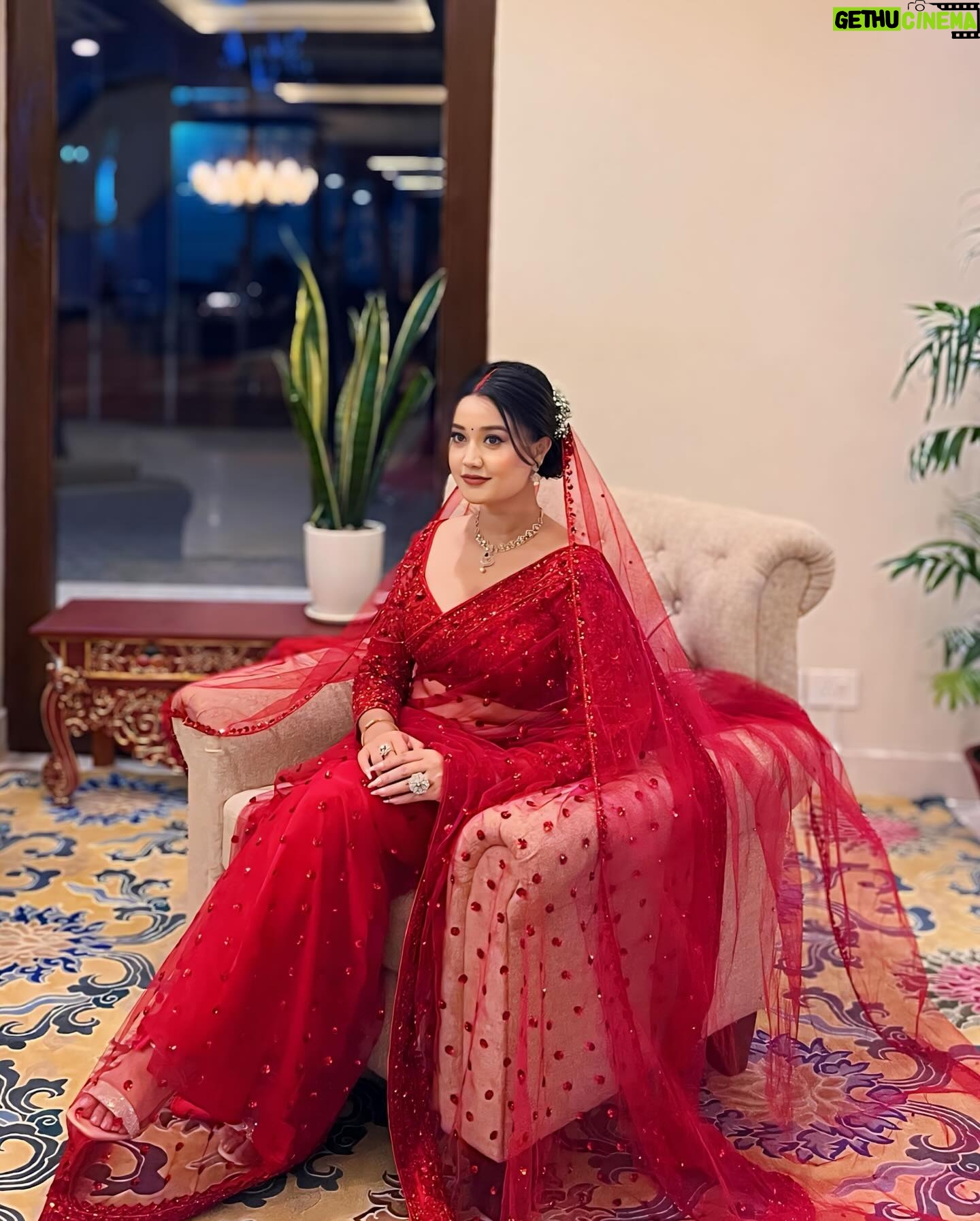 Riyasha Dahal - 9.8K Likes - Red like a blushing rose.
.
.
.
Wearing: @samrat_couture
MUA: @swechchhya.makeup
Hairstylist: @glamby_pratikshya
Assist by: @rajshbibhari_
Jewelry: @shree_natraj_jewellers
Lens: @visions.np