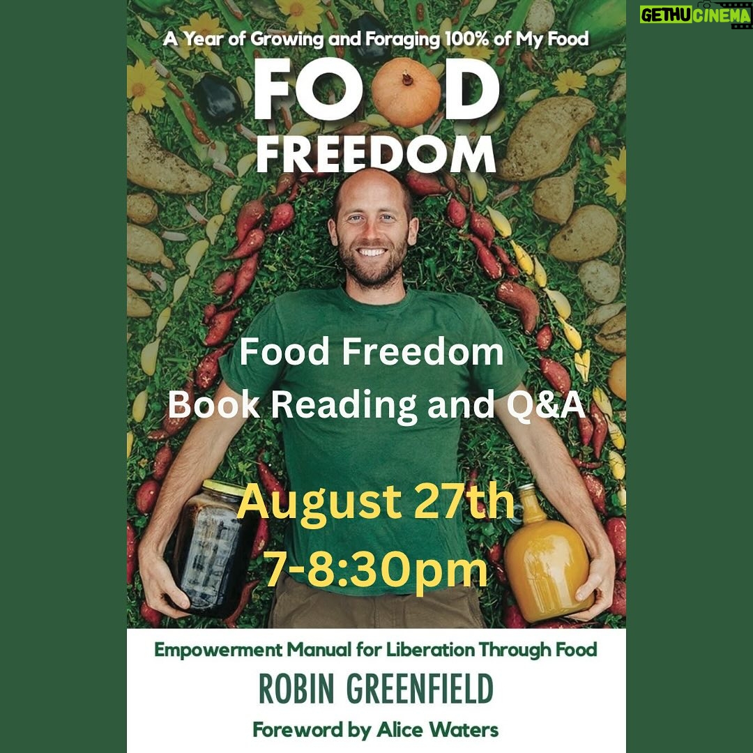 Rob Greenfield - 74 Likes - Join Robin Greenfield for a virtual reading of his new book, Food Freedom!
Date: August 27th
Time: 7:00 PM to 8:30PM
Location: Audubon Park Church, 3219 Chelsea St, Orlando, FL, United States, Florida 32803
Cost: Event is FREE to attend. Donations welcome.
After nearly 5 years in the making Robin is elated to be releasing the book that documents his year of growing and foraging 100% of his food here in Orlando.
Food Freedom is not just his story, but also an empowerment manual for liberation through food.
We are hosting Robin for a one hour VIRTUAL reading and Q&A. He will be joining us LIVE via Zoom to discuss the book and answer your questions. and books will be available at the event.
His book, Food Freedom, will be available on a donation basis, for all who attend with no donation required. This book is available for us all!
To make a donation for your copy or to learn more about the Food Freedom book, go to our link in bio.