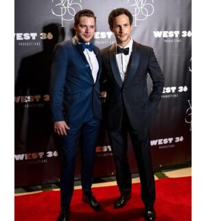 Rob Heaps Instagram - @domsherwood and I trying to pretend we don’t actually quite like each other (slide 2) and wondering what happens next #partnertrack @netflix ! Had a great time with @thisischerylk at the launch event for @w36productions. 

Thank you stylist @saraalviti and grooming @morganmmakeup !