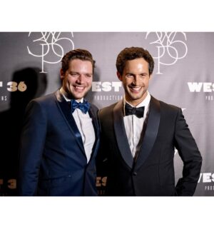 Rob Heaps Instagram - @domsherwood and I trying to pretend we don’t actually quite like each other (slide 2) and wondering what happens next #partnertrack @netflix ! Had a great time with @thisischerylk at the launch event for @w36productions. 

Thank you stylist @saraalviti and grooming @morganmmakeup !