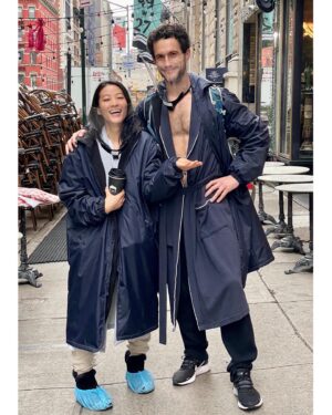 Rob Heaps Instagram - Trying to keep a straight face around @arden_cho and as usual failing (to be fair we do look like half-naked riot police). If you want Season 2 of #partnertrack tag @netflix and let them know! And most importantly keep spreading the word. Thanks so much for all your support so far #renewpartnertrack