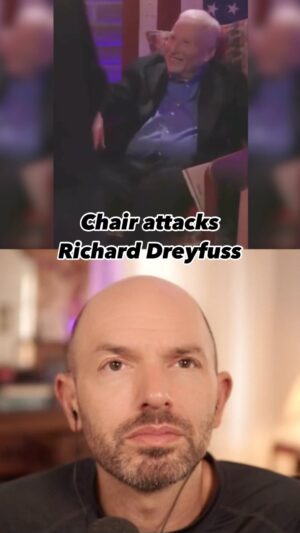 Rob Huebel Instagram - I became obsessed watching Richard Dreyfuss get attacked by a chair in this interview - is he high?