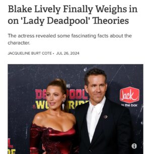 Rob Liefeld Instagram - Feeling Fuzzy over all the Buzzy-Buzzy. Ever since @blakelively revealed Lady Deadpool secrets, my alerts can’t stop going crazy! If you have any doubt as to who not only MOVES the needle but absolutely OWNS THE NEEDLE, make no doubt it is Ms. Lively in an absolute landslide! Actress, Fashion Icon and Entrepreneur Supreme, I’d say this target hit its mark, bullseye! Who knew???