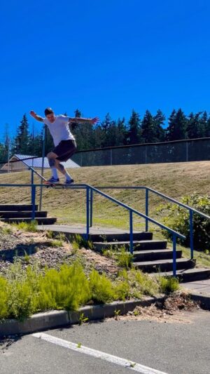 Rob 'Sluggo' Boyce Instagram - @saschadaley came over and skated my ramp Canada day weekend. After a super fun session he asks Kelsey and I if we want to go check out a handrail. This is what we got 🙌❤️ Getting to witness and film this was an absolute treat 👏👏👏. Congratulations Sascha your gnarly. 
#thankyouskateboarding #incredible #power #balls #skateordie #handrail #wow #share #explore please share