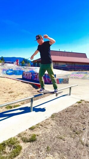 Rob 'Sluggo' Boyce Instagram - Been slipping and sliding for decades. This new section of the park in Duncan is so fun. Well done to whoever built it. Core strength is the key to skateboarding longevity 🛹🙏😊 #foreveryoung #youth #skater #happy #power #moist #trust #sun #ollie #skateboard #thankyouskateboarding #skateboardingisfun @thereddragons @dripsidecustomsofficial #love