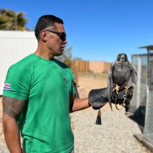 Robbie Magasiva Instagram - Falconry is a thing I did not know this till today and Lorrie at “Falconry Adventure Joshua Tree” was so passionate about his birds. My attention span is terrible but he had me the whole time I was there I highly recommend it if you’re around these parts.
