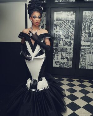 Robin Fierce Instagram - This time last year, we were wrapping it up girl. Wow, what a time! 

👗: @fashiontrrash 
💇🏽‍♀️: @wigsandgrace 

#drag #makeup #gown #rpdr #rupaulsdragrace