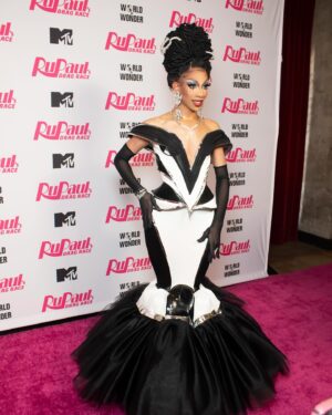 Robin Fierce Instagram - This time last year, we were wrapping it up girl. Wow, what a time! 

👗: @fashiontrrash 
💇🏽‍♀️: @wigsandgrace 

#drag #makeup #gown #rpdr #rupaulsdragrace