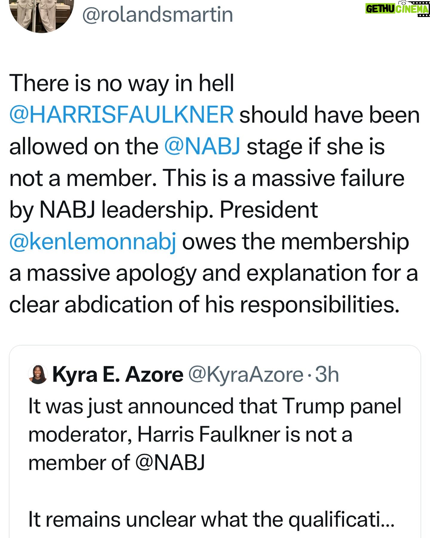 Roland S. Martin - 4.9K Likes - This is BULLSHIT that @nabjofficial allowed harrisfaulkner on that stage.