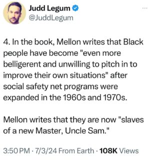 Roland S. Martin Instagram - Timothy Mellon, the billionaire who donated $100 million to help Donald Trump get elected, said this about Black people in his self-published book. This racist is backing Trump. Another reason why the Thug-In-Chief should NOT be in the Oval Office.