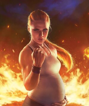 Ronda Jean Rousey Instagram - IT’S A GIRL! Happy I can finally shout it from the rooftops, but couldn’t resist revealing it at Comicon where I’d coincidentally be exactly as far along (4 months) as my character “Mom” is in my new graphic novel “Expecting the Unexpected” (So technically I finally got to cosplay at Comicon 😜) a story I’ve been obsessing over for the last 5 years since first trying to get pregnant with Pō as a way process the anxiety that comes with accepting the task of guiding an innocent child through a hostile world. 
A martial arts romantic comedy - In the story, Mom and Hapa (me and @travisbrownemma obviously lol) are two wanted assassins with an unwanted pregnancy who discover giving life is harder than taking it.
I would love to keep writing these as our family continues to grow, but it’s only possible with the support of others. Please check the link in my bio to reserve a @kickstarter exclusive copy 🙏🏼❤️