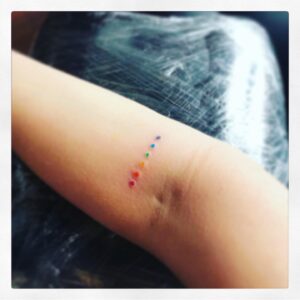 Rosie Jones Instagram - Happy Pride everyone, and happy five year anniversary to my most beautiful tattoo. I’m so proud to be gay today, and every day 🏳️‍🌈🏳️‍⚧️