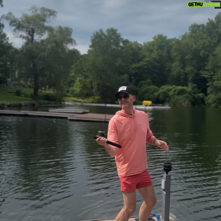 Ross Mathews - 3.5K Likes - There’s something fishy about this butch fisherman! 🎣 🐟 I used to fish all the time with my dad as a little kid. Turns out I’ve still got it - I tied up all our hooks and bait myself. I got two on the line, but lost them. My hubby actually caught one! I could do this every day - it’s cheaper than sushi in the city! 🍣