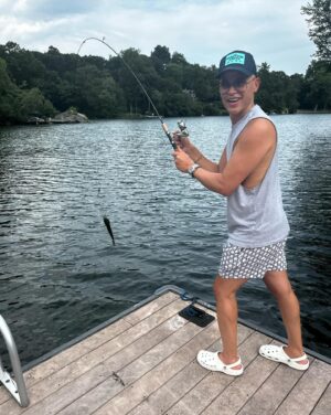 Ross Mathews Instagram - There’s something fishy about this butch fisherman! 🎣 🐟 I used to fish all the time with my dad as a little kid. Turns out I’ve still got it - I tied up all our hooks and bait myself. I got two on the line, but lost them. My hubby actually caught one! I could do this every day - it’s cheaper than sushi in the city! 🍣