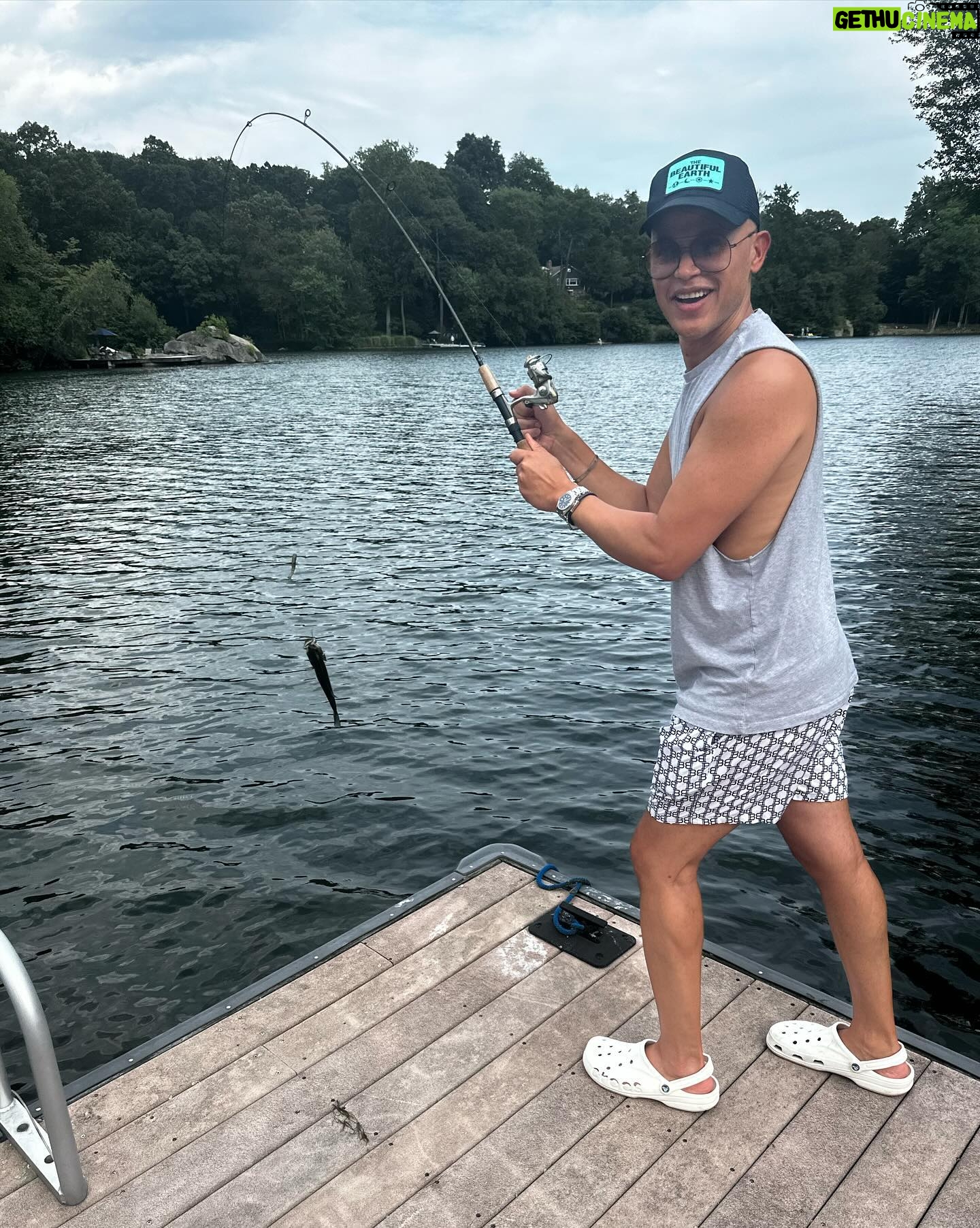 Ross Mathews - 3.5K Likes - There’s something fishy about this butch fisherman! 🎣 🐟 I used to fish all the time with my dad as a little kid. Turns out I’ve still got it - I tied up all our hooks and bait myself. I got two on the line, but lost them. My hubby actually caught one! I could do this every day - it’s cheaper than sushi in the city! 🍣