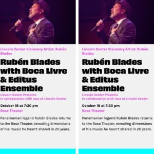 Rubén Blades Instagram - LINCOLN CENTER "VISIONARY ARTIST" RUBEN BLADES
Programación en el Lincoln Center de New York:
2024 | Octubre 18 y 19
Rubén Blades con Boca Livre & Editus Ensamble
2024 | Noviembre 6
Proyección de "Yo no me llamo Rubén Blades" (film de Abner Benaim)
2025 | Marzo 30 y 21
"Maestra Vida" Rubén Blades con la la New York Philarmonic.
2025 | Mayo 14
Proyección de y conversatorio, "Crossover Dreams"
-
Más información👇
lincolncenter.org
@lincolncenter @jazzdotorg