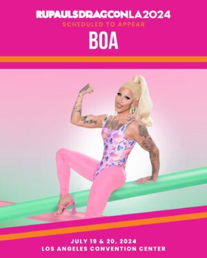 Ryan Boa Instagram - She’s gettin’ it DONE! 🏋️‍♀️ #CanadasDragRace Season 1 star @boathedragqueen is coming to @rupaulsdragcon LA - the largest gathering of #DragRace queens in the WORLD! 🌴

🎟️ #DragCon LA tickets on sale at rupaulsdragcon.com
🗓️ July 19 & 20
📍 L.A. Convention Center