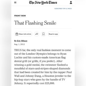 Ryan Lochte Instagram - #throwback 12 yrs ago we made history with the 1st ever #Olympic Grillz 🇺🇸💪 Custom American Flag Diamond & Ruby hand-prong set #GrillzByJohnnyDang for 12x Olympic medalist @ryanlochte 🏆 #DiamondBoyz 

Tag the champs on @teamusa that you want to see with a Grillz next!!👇🏻 @nbcolympics 
.
.
.
.
.
#grillz #customjewelry #olympics #johnnydang #kingofbling #ryanlochte #teamusa #swimming #explore
