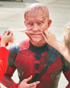 Ryan Reynolds Instagram - One thing special effects makeup artists will tell you, is to remove silicone appliances from your face slowly, with an array of oil-based products to avoid irritation or injury. NEVER rip it off quickly or have your children tear your face apart with their sticky little child fingers like it’s a Christmas present - if Christmas was about wondering how someone looks without eyelids. 

#DeadpoolAndWolverine ❤️💛

📷: @guyaroch