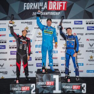 Ryan Tuerck Instagram - Your Seattle Podium after a wild RD 6.

🥇 @RyanTuerck 
🥈 @Hiroya.Minowa
🥉 @Adam_LZ

Only 2 rounds left. See you in Utah.

#FormulaD #FormulaDRIFT #FDSEA