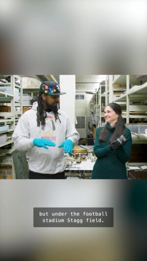 S. Dilla Thomas Instagram - This small, unassuming piece of graphite has a huge history. Chicago Pile-1, or CP-1, was the first artificial nuclear reactor.

Part of the top-secret Manhattan Project, the reactor was built at @uchicago under the bleachers at Stagg Field.

@6figga_dilla joins us behind the scenes in our limited series, “Archive Dive.”

Watch the full episode on YouTube, link in MSI’s bio.🔗