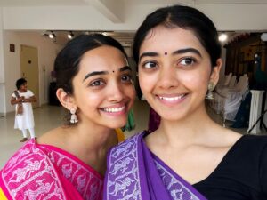Saanve Megghana Instagram - Happy Dance Dayyy! 👯‍♀️
.
.
At @ira_studios_india 
.
.
.
#danceday #dance #firstlove #kuchipudi #summer #indianclassicaldance #classicalmusic #instapost