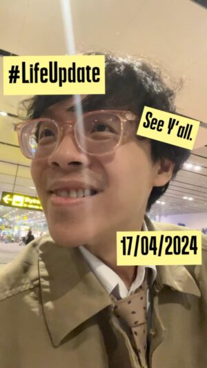 Sam See Instagram - #LifeUpdate from 17/04/2024! In which… I say bye to Singapore.