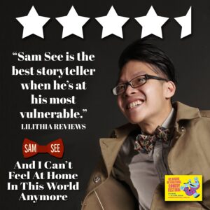 Sam See Instagram - And we close the @melbcomedyfestival with a delicious 4.5 ⭐️ review from @lilithiareviews & @lilithia!

#StandUpComedy #MICF #Melbourne #AsianComedy #ComedyFestival #ChineseMuseum #CFAH