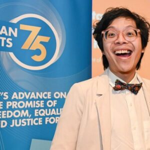 Sam See Instagram - Throwback to when the Country of Sweden sponsored me to make jokes with the UN Declaration of Human Rights. A weird sentence, but a fun night with @ohchr_asia! Shall we do it again sometime?

#HumanRights75 #standup4humanrights #standupcomedy #asiancomedy #lgbtq🌈 #bowtie #bowtiestyle