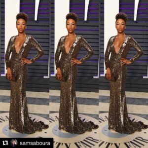 Samira Wiley Instagram - #Repost @samsaboura with @get_repost
・・・
Samira x Vanity Fair @whododatlikedat 🔥 in @thainguyenatelier gown @jimmychoo clutch and  @casadeiofficial heels with jewels by @yvantufenkjian and @levian_jewelry for @vanityfair party #styled by 🙋🏻‍♂️#samstyles with assistance from @jenknowsbestblog for @samspector with glam by @johnnywright220 and @mjr_makeup and love from @studiounbiased #oscars #vanityfair #oscar #vanityfairoscarparty #redcarpet #samirawiley #stylist #style #handmaidstale