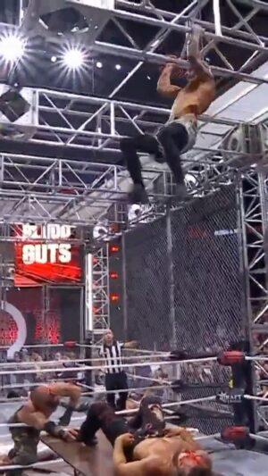 Samuel Ratsch Instagram - @darbyallin with an epic coffin drop during #AEWDynamite Blood & Guts!