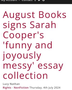 Sarah Cooper Instagram - Delighted to be working with the incredible @sarahcpr on FOOLISH publishing in October @augustbooks_news @sraihofer #newbooks #nonfiction #humour @canelo_co