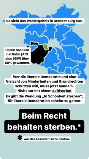 Sascha Lobo Instagram - 1. Zu allererst: #afdverbotjetzt statt #tiktokverbot - die AfD ist antidemokratisch, rechtsextrem und putin- sowie chinahörig, TikTok zeigt nur das Versagen auf, es ist nicht der (Haupt)Grund für die Stärke der AfD. Und Instagram-Reels sind inzwischen TikTok light, sollen die gleich mitverboten werden? Nein, das ist Symptomhuberei.

2. Schwarze Null entsorgen und mit der desaströsen Sparpolitik aufhören. Stattdessen Investitionsoffensive mit Schwerpunkt Infrastruktur, Bildung, Wirtschaftsförderung. 

3. Integrationsoffensive: Die alternativlose Integration ist bisher auf zu vielen Ebenen gescheitert, durch Halbherzigkeit, Rassismus und falsche Rücksichtnahme. Ja, so etwas komplexes wie Integrationsversagen kann mehrere, sich vermeintlich widersprechende Ursachen haben. Alle davon müssen bekämpft werden, es gibt keine Alternative zur offensiven Integration („Remigration“ ist Nazi-Müll, ignorieren oder nichts tun führt ins Debakel).

4. Migrationsehrlichkeit. Wir brauchen Migration, es gibt das Asylrecht, beides wird fatal vermischt, und bis zu einer sinnvollen Entwirrung muss über Steuerung gesprochen werden. Weder ist menschlich, die Probleme allein mit Abschiebung oder gar Ertrinken lassen lösen zu wollen, noch ist es klug, auch für den letzten gewalttätigen Intensiv-Straftäter mit aller Kraft zu kämpfen. 

5. Entbürokratisierung: Ein unterschätzter Fuck-Off-Grund für AfD-Wählende ist die Wahrnehmung, dass wenig funktioniert. Und dahinter steht oft eine absurde Überbürokratie, die zum Beispiel eine extreme Langsamkeiit der Justiz mitverursacht (samt Sparzwängen).

6. Offensive Bekämpfung des sehr verbreiteten Eindrucks, dass man ohne Arbeit teilweise wirtschaftlich fast so gut dasteht wie mit Arbeit. Denn dieser Eindruck hat einen wahren Kern, und der ist extrem desillusionierend und macht viele Menschen wütend. 

Viele Menschen wählen die AfD als maximalen Arschtritt gegen die Regierung und die Parteien. Es ist egal, ob man sie als Nazis bezeichnet oder nicht - denn sie wählen Nazis. Deshalb muss diesen Rache-Wähler:innen die Grundlage für ihren Rachewunsch entzogen werden, ohne die rassistische, menschenfeindliche, diktatorennahe Politik der AfD zu kopieren.