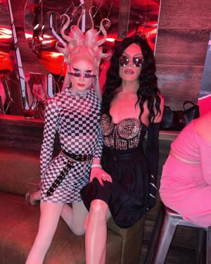 Scarlett Harlett Instagram - There’s Something About Charli ♥️ 

Thank you for much to the entire team and of course the stunosha @charli_xcx for having us at the CRASH album launch! 

PS can we discuss this venue tho? I felt like I was in @gildedagehbo! ⚜️