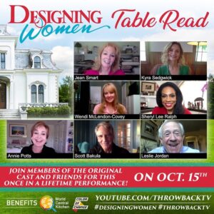 Scott Bakula Instagram - This calls for a toast! 🥂 Join us for a special table read of #DesigningWomen benefiting @wckitchen and @colorofchange. Catch us on #ThrowBackTV on Thursday, October 15th at 2pmPT! Watch it here: 

YouTube.com/ThrowBackTV