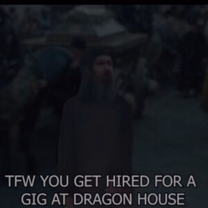 Scroobius Pip Instagram - This week has been so hectic with the Kickstarter ending I’m only just getting a chance to thank everyone for the OUTPOURING of love for my little @houseofthedragonhbo appearance!
Huge love to everyone that’s posted about it and been exciting.
Here’s some behind the scenes snaps and some of your posts and memes.
I’ve said it before and I’ll say it again… the internet remains undefeated.
What a show to work on.
Every member of the cast and crew was impossibly welcoming, lovely and talented.
Bloody glorious.
It ain’t easy being green…
#teamgreen