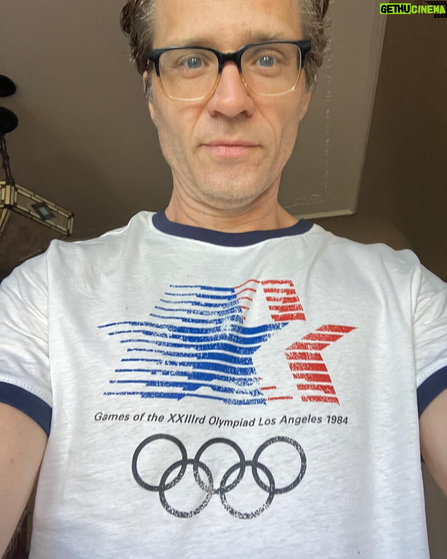 Seamus Dever - 2K Likes - We have to wait 4 years til the Olympics come back here. @cleverdeverwherever bought me this shirt to remind me of the first time I visited this place that I have called home for the last quarter century. Now if you’ll excuse me, someone has uploaded all 5 hours of “16 Days of Glory”’on YouTube and it demands my immediate perusal. #la28 #la84