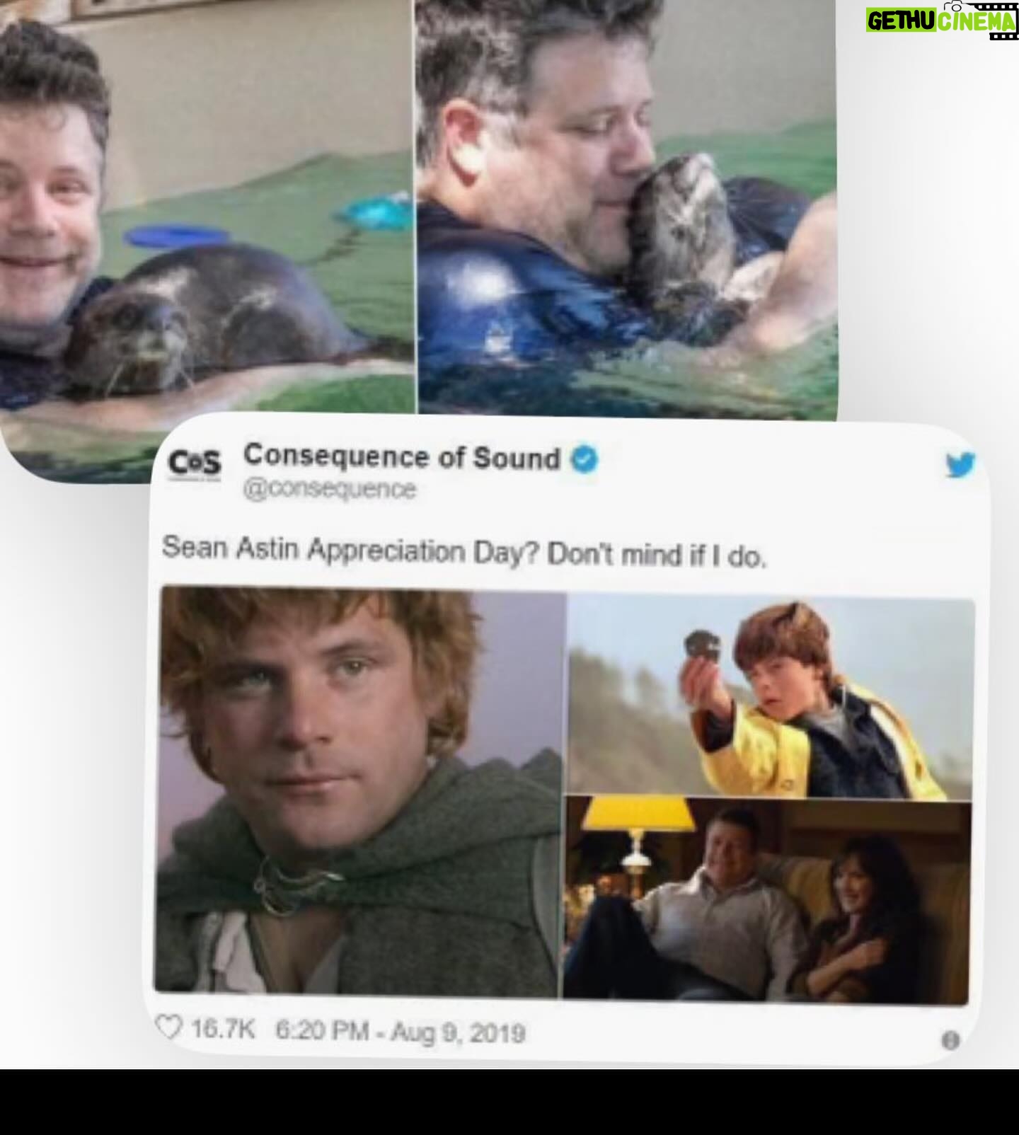 Sean Astin - 16.6K Likes - In reply to my friend…5th anniv of me appreciation day????
Me: I don’t want to get in the water with the otters.
Christine: You promised your daughter.
Me: I don’t care. I don’t want to do it.
Christine: Get in the water.
Months later…
Trending World Wide…
It’s not a tale of Otters.
It’s a tale of wives and daughters…
…and twitter
…and otters…
…and freedom…
…and a restless world…
…and otters…
Too funny…
Love you all…especially otters