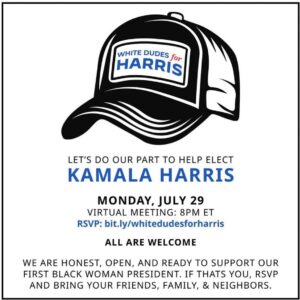 Sean Astin Instagram - Come tonight. Participate in this historic moment. Let’s honor an extraordinary woman & help protect our Democracy. 

ALL ARE WELCOME.
RSVP and bring your friends, family, & neighbors.  #ProudWhiteMan4Kamala 
@VP @KamalaHarris  Virtual meeting: 8pm ET. RSVP: bit.ly/whitedudesforh….