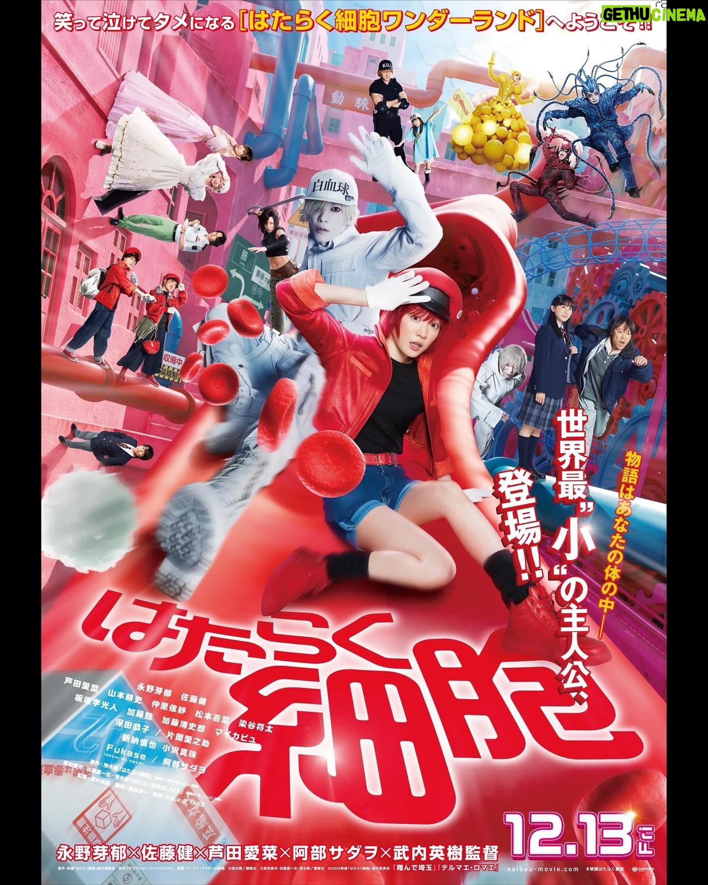 Seishirou Katou - 9.2K Likes - 〜情報解禁〜
映画『はたらく細胞』武田 新
ようやく解禁になりました…‼︎
この日をウキウキして待ってました。笑
だってほら、あの『はたらく細胞』ですよ⁉︎
ですが僕、細胞ではなく人間です!
そこのところお間違いなく!!!^^
今回の『はたらく細胞』は、
細胞たちがはたらく、体内世界だけでなく
人間たちがはたらく、人間世界も同時に描かれるんです。
この、二つの世界が同期し繋がったまま、
物語が展開していくという、
これがまた今作のとても面白いところでして。
そんな人間世界に出てくる、とても爽やかーな、
憧れの先輩 武田新(あらた)くんです。
そして個人的なことで言うと、
芦田愛菜ちゃんとは3度目の共演で。
約10年前に兄妹でガッツリ。さk…
1年前には同級生としてバチバチ。うg…
そして今回は、想いを寄せられている憧れの先輩。
この世界って、本当にとことん面白いなとつくつぐ。笑笑
あー、公開が楽しみだなぁ、、
#映画はたらく細胞 #はたらく細胞 @warnerjp_official #ワーナーブラザーズ
#漆崎日胡 #芦田愛菜
#武田新 #加藤清史郎