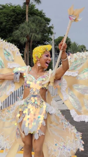 Serena Chacha Instagram - Happy Pride from @islandcitydental and the Tooth Fairy! 
#gaypride #gay #proud #lgbtq🌈 #rainbow #fairy #sunday #sundayfunday #costume #cosplay #dragqueen #transfemme #transfeminine #festival #artist #makeupartist #wiltonmanors #florida