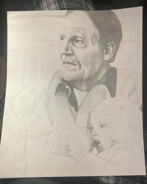 Sharon Horgan Instagram - It's my youngest daughter's 16th birthday today. She drew these pics of my dad as part of her art GCSE on the power of family. They made me so happy but also break my heart.  Sending love to all families of all shapes and sizes.  Happy Father's Day x

While I have you you can still donate to race for life - there's a link in bio.

Cancer is happening right now, which is why I'm taking part in a Race for Life 10k to raise money and save lives.
 
 1 in 2 people will be diagnosed with cancer in their lifetime. Every single pound you donate makes a difference to Cancer Research UK’s groundbreaking work, so please sponsor me now.

(Ps I already did the run but my legs hurt so please continue to donate until that stops)