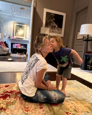 Sharon Stone Instagram - Cosmo giving kisses to Godmom