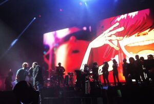 Shaun Ryder Instagram - #FBF Shaun performed ‘Dare’ with Gorillaz at their O2 Arena shows in London on 4th & 5th December 2017 🎙️
.
#Gorillaz #Humanz #DamonAlbarn #ShaunRyder #Dare #O2Arena #Greenwich #London #Music #Tour #Livemusic #FlashbackFriday 
.
📷: Gorillaz