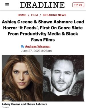 Shawn Ashmore Instagram - “IT FEEDS” Can finally talk about this very fun project:) It was great to be back on set with the always amazing @ashleygreene  @chad_archibald @blackfawnfilms @productivymedia